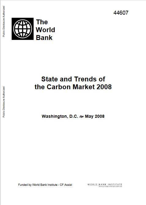 State and Trends of the Carbon Market 2008 cover