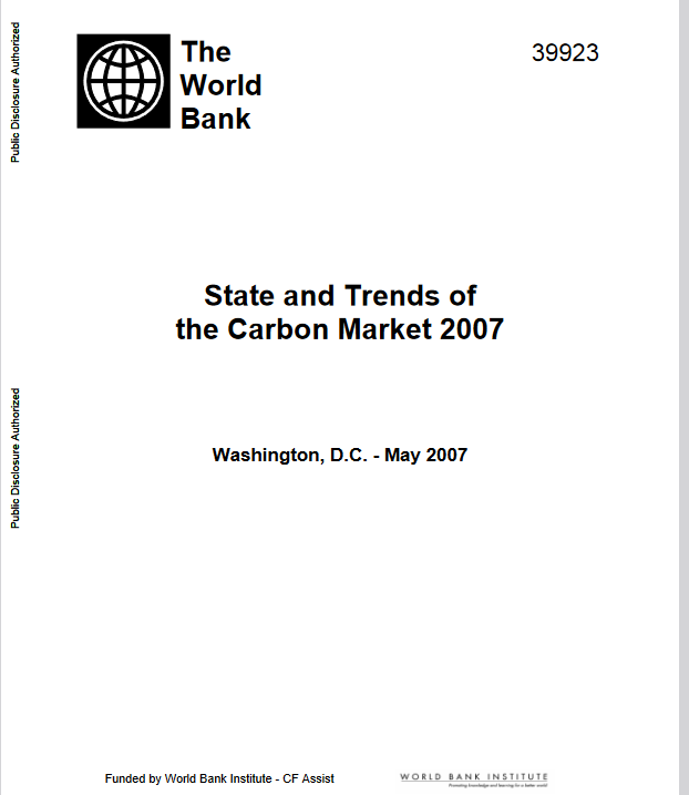 State and Trends of the Carbon Market 2007 cover