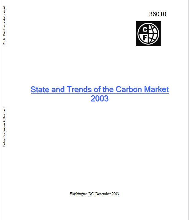 State and Trends of the Carbon Market 2003 cover